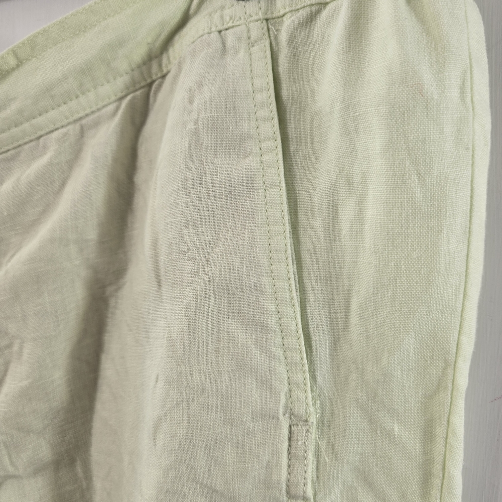 Love Linen J Jill Drawstring Wide Leg Lemon Lime Relaxed Fit Pants Size XL Artsy - Picture 2 of 9